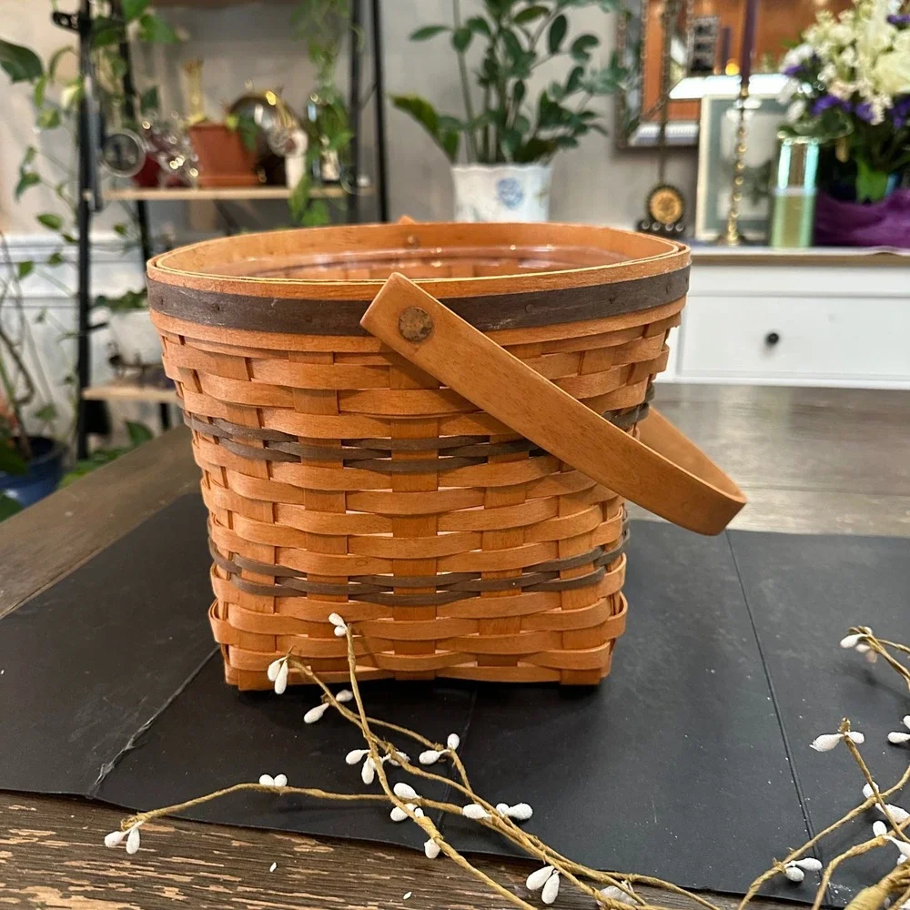 Longaberger Traditions 1995 Vintage Family Basket Folding Handles Large W/ Liner